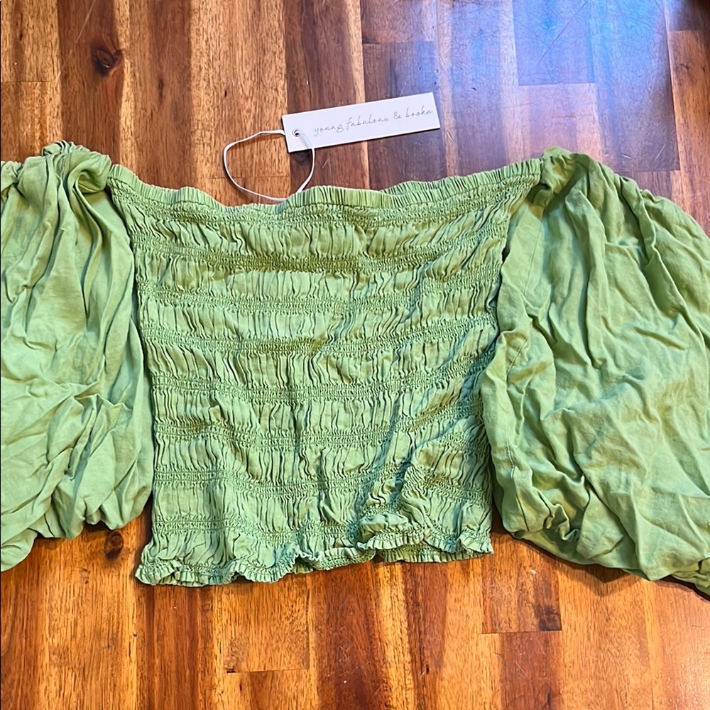 Young Fabulous & Broke Olive Off-Shoulder Blouse